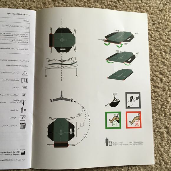 Molnlycke Tortoise Sling Transfer Repositioning Lift Patient Position 600lbs NEW - Picture 8 of 10